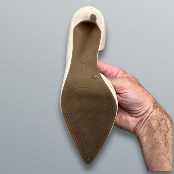 Jessica Simpson Nude Paryn DOrsay Pointy Toe Stiletto High Heels Size 8.5 Patent - Picture 7 of 9